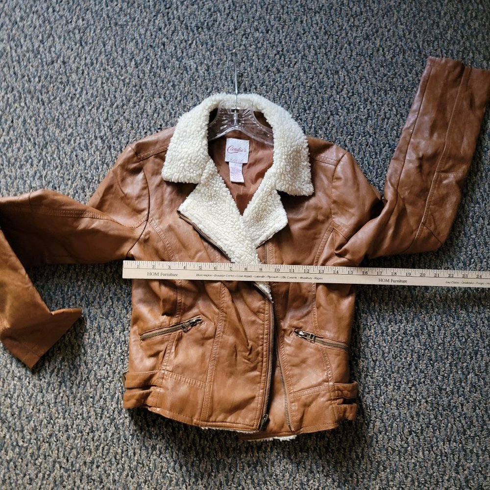 Vintage Candies Faux Leather Bomber Jacket Size Large… Gem